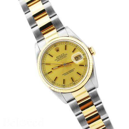 Rolex Datejust 16233 Champagne Fluted Bezel Image 3