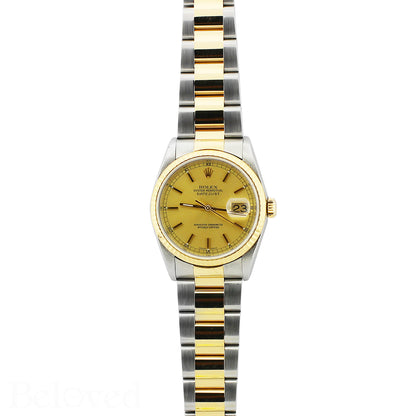 Rolex Datejust 16233 Champagne Fluted Bezel Image 2