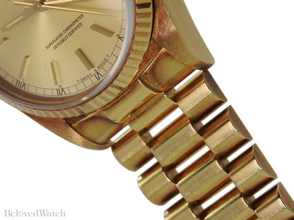 Unpolished Rolex Day-Date 18038 18k Yellow Gold President Bracelet